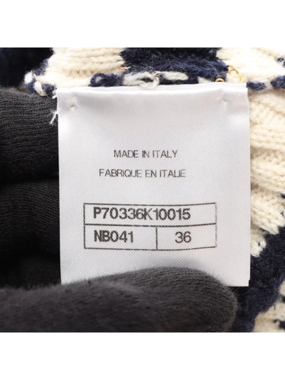 Chanel Knit CC Logo Sequined Border Cashmere Sweater